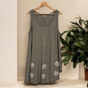 TULIP Women’s Sleeveless Dress or Long Shirt with Polka Dot Spiral Accents M/L